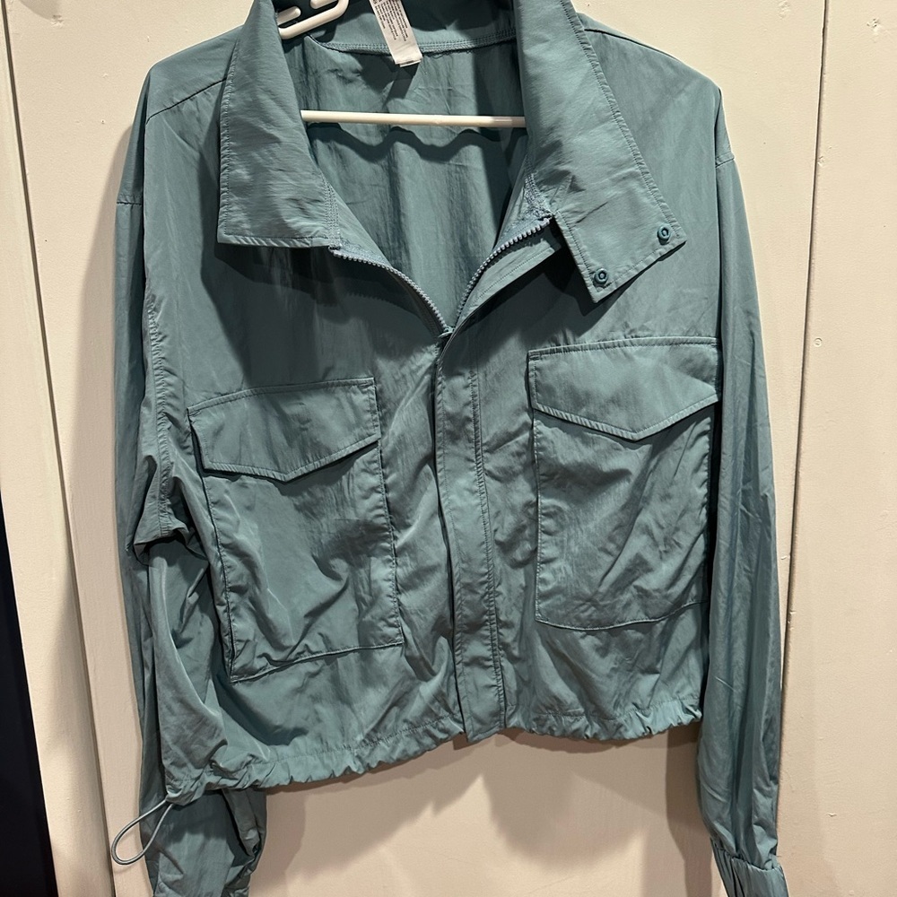 Yogalicious Sea Green Utility Jacket woman size L - Picture 2 of 6